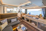 Saloon looking forward to galley and helm. 50